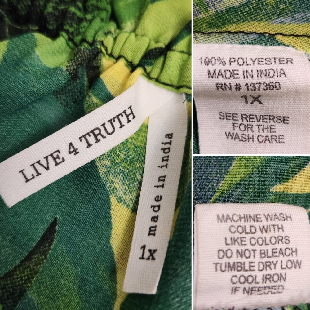 Live 4 Truth Boho Tropical Print Asymmetrical Ruffled Sleeve Top - Picture 14 of 15